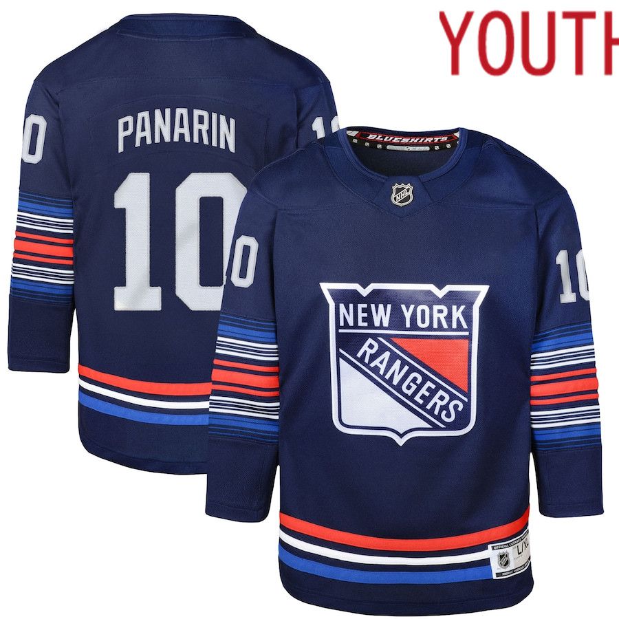 Youth New York Rangers 10 Artemi Panarin Navy Alternate Premier Player NHL Jersey